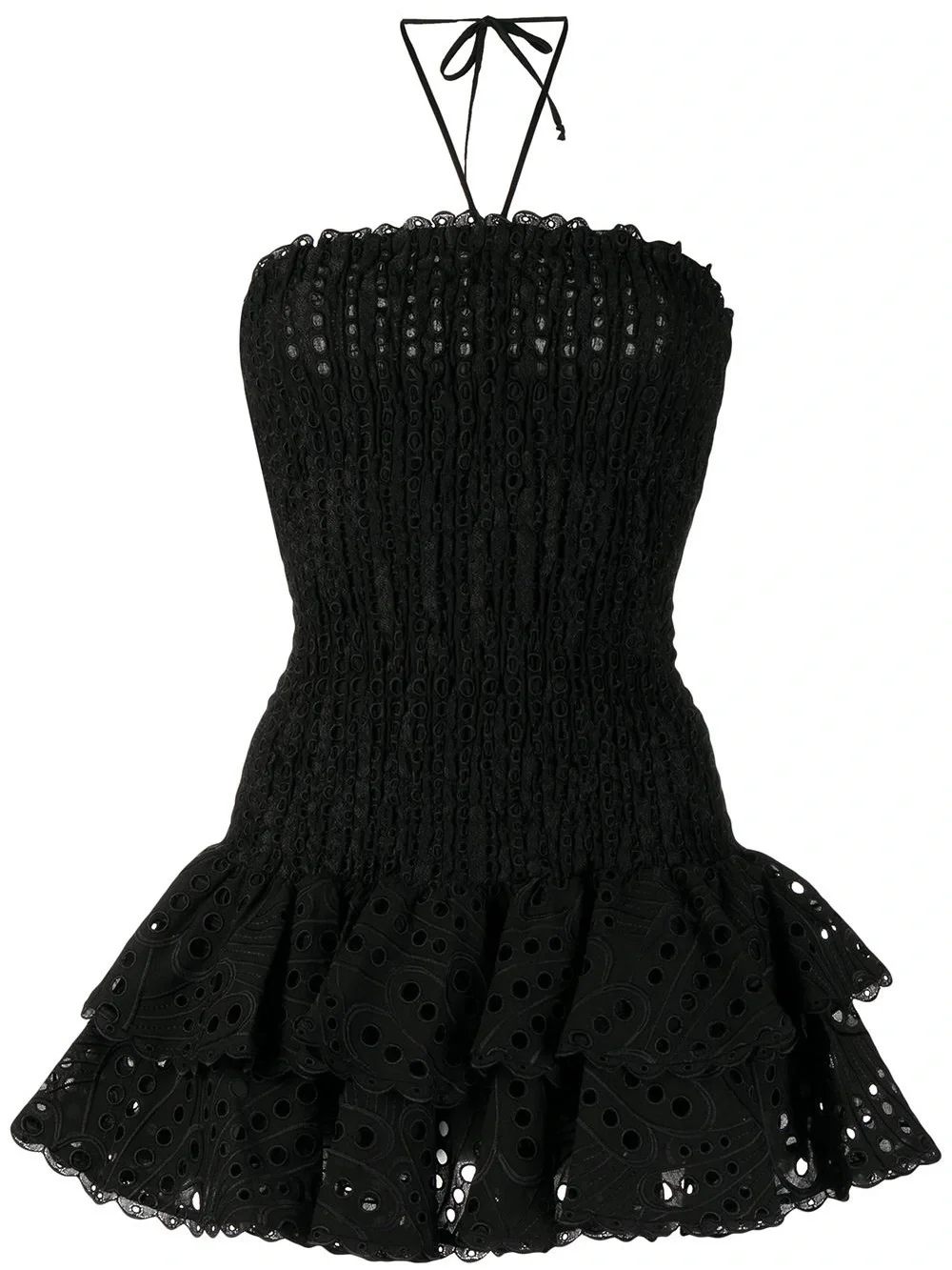 NEW NWT Charo Ruiz Ibiza Megan Smocked Mini Dress In Black - Picture 4 of 13